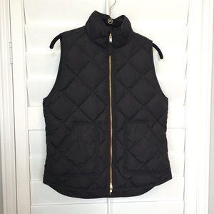 J. Crew Black Quilted Down Vest Women's S